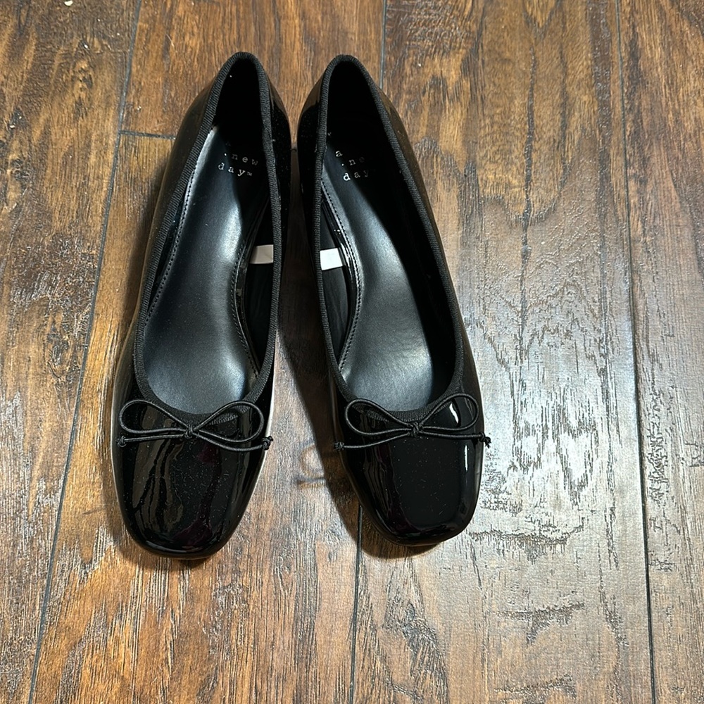 Black Shiny Ballet Heels From Target ( a new day )